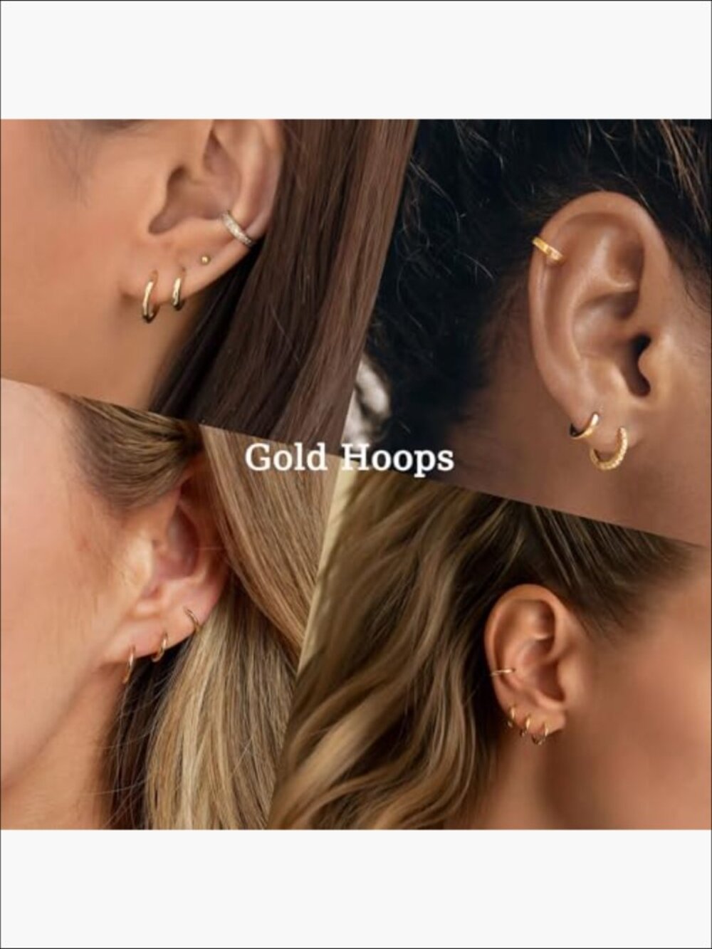 Hypoallergenic 14K Gold Plated Hoop Earrings Set for Sensitive Ears - Picture 6 of 7